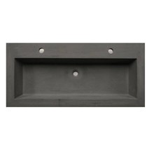 Wastafelblad Beton 100cm met 2 kraangaten SaniPro wasblad Beton 100x47x5 cm zonder overloop