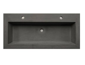 Wastafelblad Beton 100cm met 2 kraangaten SaniPro wasblad Beton 100x47x5 cm zonder overloop