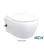 Randloos Hangtoilet Aloni met geïntegreerd bidetkraan Warm en Koud Wit diepspoel incl. Softclose Toiletbril Ultra Dun