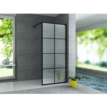 Inloopdouche Donna 90x200cm Mat Zwart Raster Aloni Donna Douchewand Industrieel 8mm Veiligheidsglas anti-kalk Aliminium Profiel