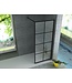 Inloopdouche Donna 100x200cm Mat Zwart Raster Aloni Donna Douchewand Industrieel 8mm Veiligheidsglas anti-kalk Aliminium Profiel