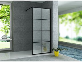 Inloopdouche Donna 120x200cm Mat Zwart Raster Aloni Donna Douchewand Industrieel 8mm Veiligheidsglas anti-kalk Aliminium Profiel