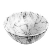 Waskom marmerlook Valencia Wit 41x41x18cm  Creavit opbouw keramisch rond Waskom marmerlook Valencia Wit 41x41x18cm  Creavit opbouw keramisch rond
