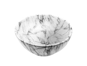 Waskom marmerlook Valencia Wit 41x41x18cm  Creavit opbouw keramisch rond