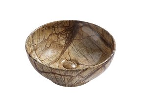 Waskom marmerlook Valencia Bruin 41x41x18cm Creavit opbouw keramisch rond