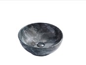 Waskom marmerlook Valencia Cobalt 41x41x18cm Creavit opbouw keramisch rond