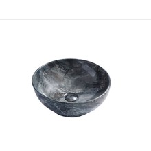 Waskom marmerlook Valencia Cobalt 41x41x18cm Creavit opbouw keramisch rond