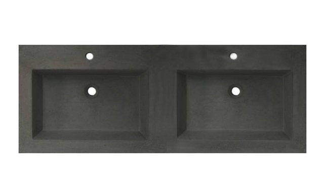 Wastafelblad Beton 120cm met 2 kraangaten SaniPro wasblad Beton 120x47x5 cm zonder overloop