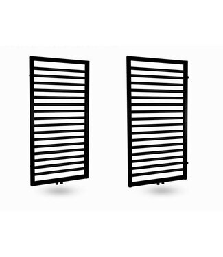 SANI-SUPPLY Design Handdoekradiator Antraciet 120x60cm 695 Watt SaniPro Bornova Midden Aansluiting
