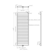 Design Handdoekradiator Wit 170x60cm 860 Watt SaniPro Bornova Midden Aansluiting