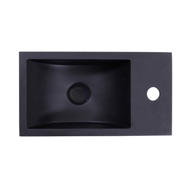 Toiletfontein Zwart Kraangat Rechts Quartz Recto 40x22x10cm