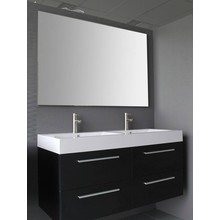 Badkamermeubel met Wastafel 120cm Zwart Wenge Sanipro Vegas incl led Spiegel