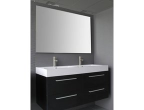 Badkamermeubel met Wastafel 120cm Zwart Wenge Sanipro Vegas incl led Spiegel