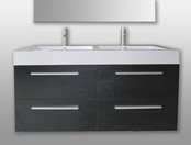 Badkamermeubel met Wastafel 120cm Zwart Wenge Sanipro Vegas incl led Spiegel