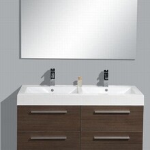 Badkamermeubel met Wastafel 120cm Grey Oak Sanipro Vegas incl led Spiegel