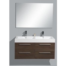 Badkamermeubel met Wastafel 120cm Grey Oak Sanipro Vegas incl led Spiegel