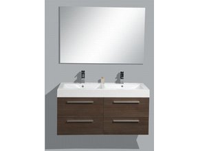 Badkamermeubel met Wastafel 120cm Grey Oak Sanipro Vegas incl led Spiegel