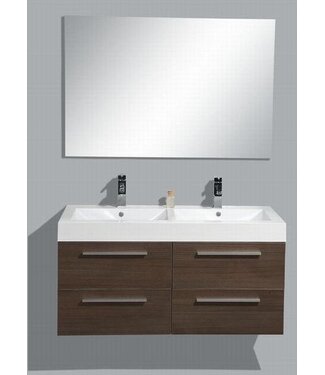 SANI-SUPPLY Badkamermeubel met Wastafel 120cm Grey Oak Sanipro Vegas incl led Spiegel