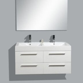 Badkamermeubel met Wastafel 120cm Wit Sanipro Vegas incl led Spiegel 120x50x50 cm