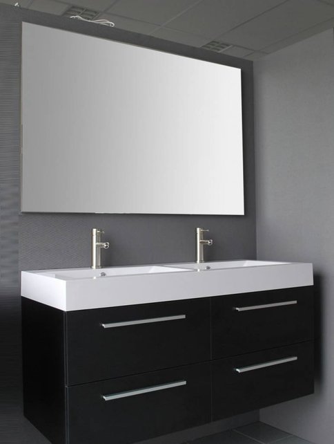 Badkamermeubel met Wastafel 120cm Wit Sanipro Vegas incl led Spiegel 120x50x50 cm