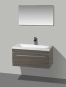 Badkamermeubel met Wastafel 90cm Grey Oak Sanipro Miami incl led Spiegel 90x46,5x41 cm