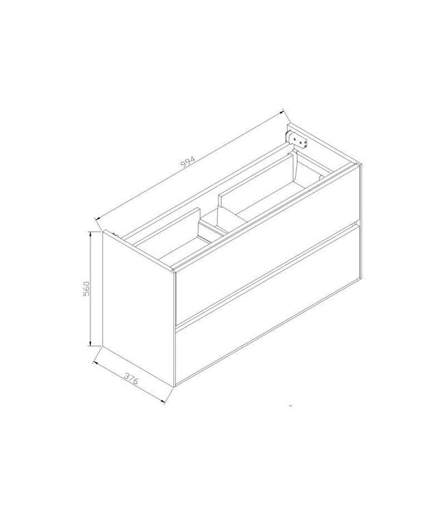 SaniPro Badkamermeubel Compact 120cm Greeploos Century Oak 120x38x56 cm