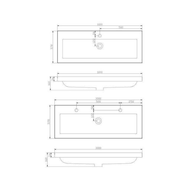SaniPro Badkamermeubel Compact 120cm Greeploos Century Oak 120x38x56 cm