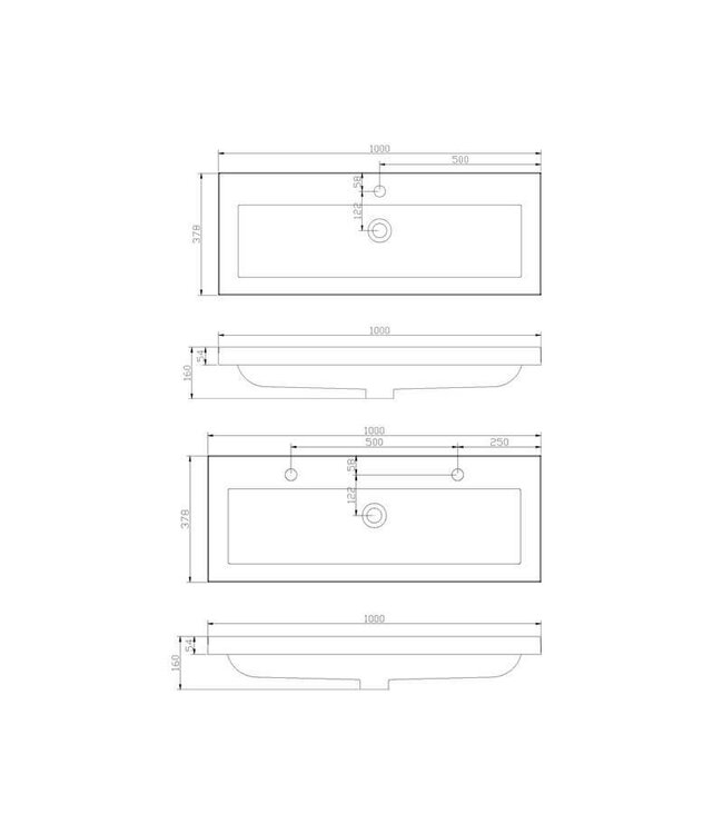 SANI-SUPPLY SaniPro Badkamermeubel Compact 120cm Greeploos Century Oak 120x38x56 cm
