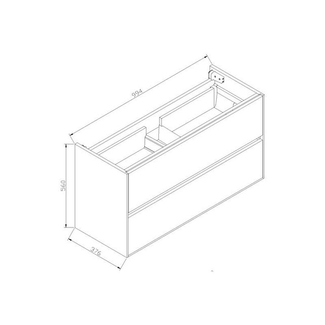 SaniPro Badkamermeubel Compact 100cm Greeploos Century Oak 100x38x56 cm SaniPro Badkamermeubel Compact 100cm Greeploos Century Oak 100x38x56 cm