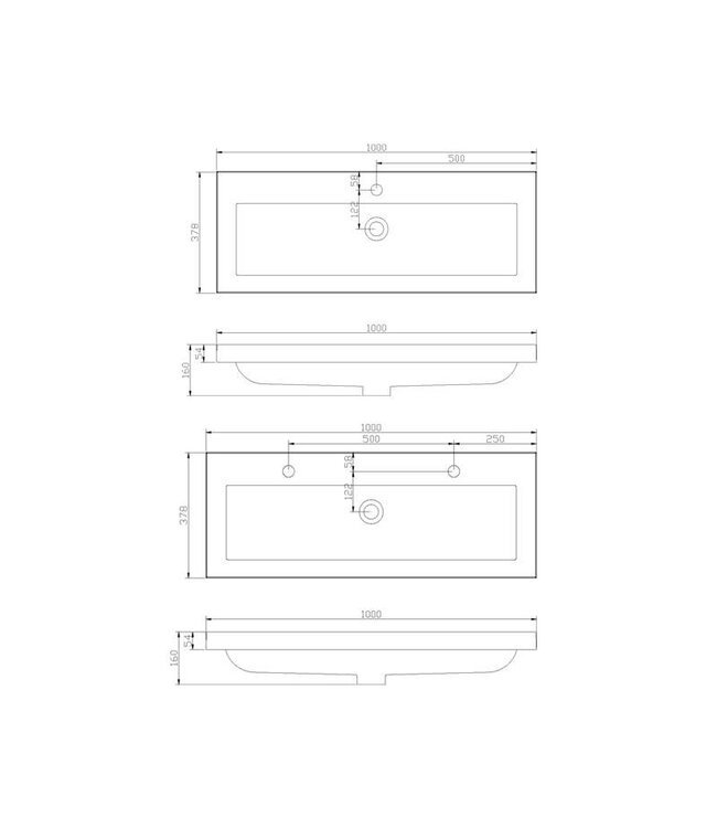 SaniPro Badkamermeubel Compact 100cm Greeploos Century Oak 100x38x56 cm