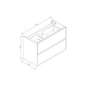 SaniPro Badkamermeubel Compact 80cm Greeploos Century Oak 80x38x56 cm