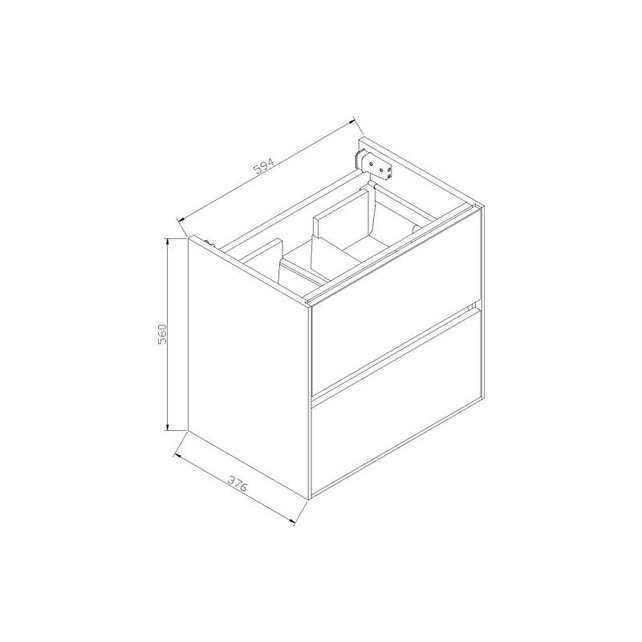 SaniPro Badkamermeubel Compact 60cm Greeploos Century Oak 60x38x56 cm