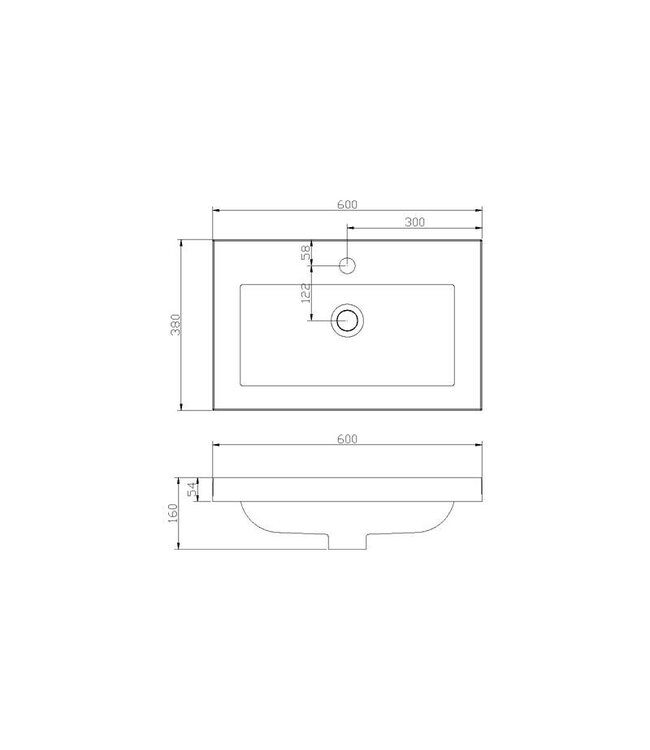 SANI-SUPPLY SaniPro Badkamermeubel Compact 60cm Greeploos Century Oak 60x38x56 cm