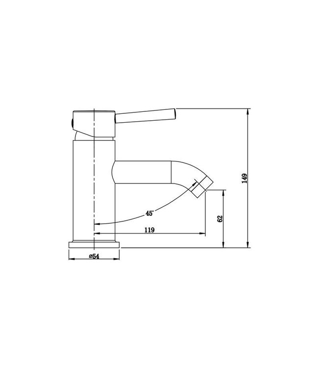 SaniPro Caral Wastafelkraan Laag Chroom Wastafelmengkraan Laag