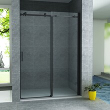 Douchedeur Aloni Nisdeur Schuifdeur Zwart 120x200cm Antikalk Helder Glas Zwart Profiel 8mm Veiligheidsglas Easy Clean