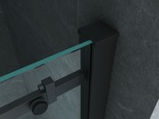 Douchedeur Aloni Nisdeur Schuifdeur Zwart 120x200cm Antikalk Helder Glas Zwart Profiel 8mm Veiligheidsglas Easy Clean