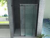 Douchedeur Aloni Nisdeur Schuifdeur Zwart 140x200cm Antikalk Helder Glas Zwart Profiel 8mm Veiligheidsglas Easy Clean