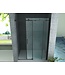 Douchedeur Aloni Nisdeur Schuifdeur Zwart 140x200cm Antikalk Helder Glas Zwart Profiel 8mm Veiligheidsglas Easy Clean