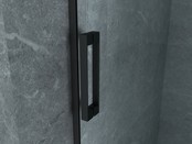 Douchedeur Aloni Nisdeur Schuifdeur Zwart 140x200cm Antikalk Helder Glas Zwart Profiel 8mm Veiligheidsglas Easy Clean