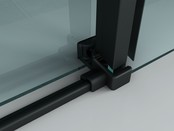 Douchedeur Aloni Nisdeur Schuifdeur Zwart 140x200cm Antikalk Helder Glas Zwart Profiel 8mm Veiligheidsglas Easy Clean