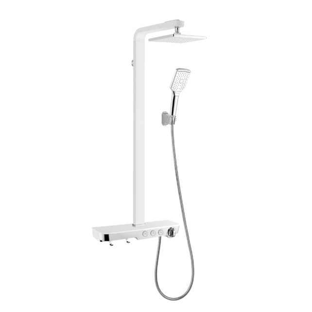 Creavit Ocean Regendoucheset SmartControl met Planchet thermostaatkraan met handdouche Chroom/Wit