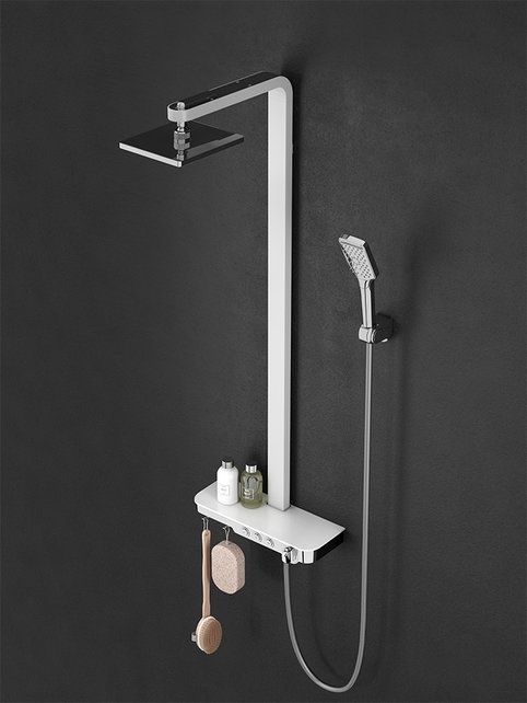 Creavit Ocean Regendoucheset SmartControl met Planchet thermostaatkraan met handdouche Chroom/Wit