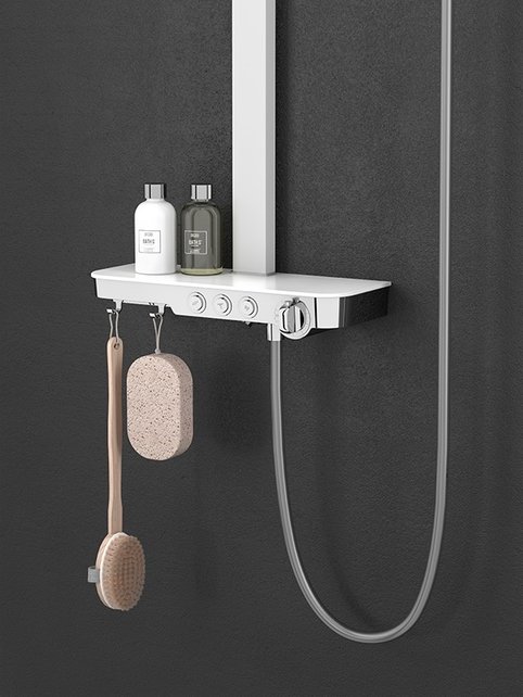 Creavit Ocean Regendoucheset SmartControl met Planchet thermostaatkraan met handdouche Chroom/Wit