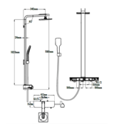 Creavit Ocean Regendoucheset SmartControl met Planchet thermostaatkraan met handdouche Chroom/Wit