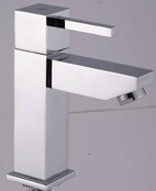 Fonteinkraan Vierkant Chroom 14cm eenhendel bediening Koud Laag Fonteinkraan Vierkant Chroom 14cm eenhendel bediening Koud Laag