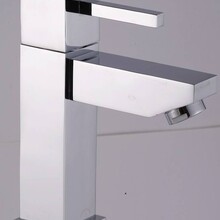 Fonteinkraan Vierkant Chroom 14cm eenhendel bediening Koud Laag