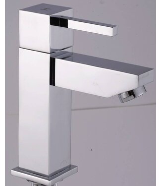 SANI-SUPPLY Fonteinkraan Vierkant Chroom 14cm eenhendel bediening Koud Laag
