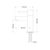 Fonteinkraan Vierkant Chroom 14cm eenhendel bediening Koud Laag Fonteinkraan Vierkant Chroom 14cm eenhendel bediening Koud Laag