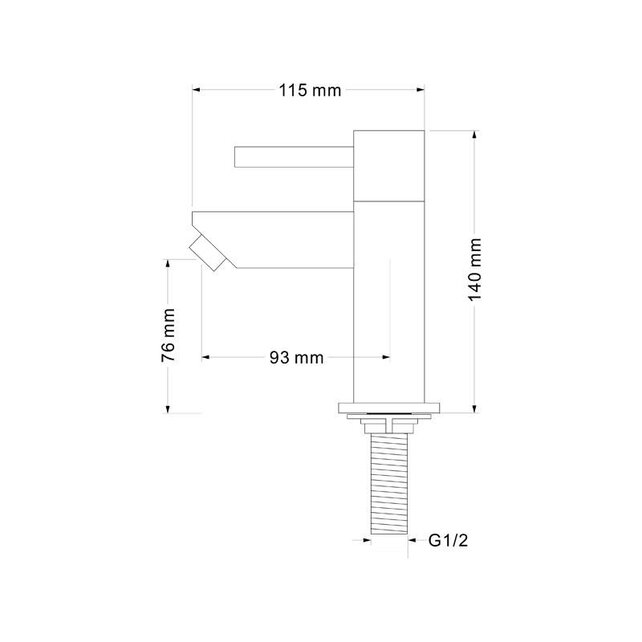 Fonteinkraan Vierkant Chroom 14cm eenhendel bediening Koud Laag Fonteinkraan Vierkant Chroom 14cm eenhendel bediening Koud Laag