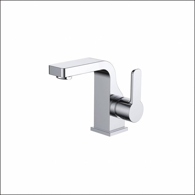 SaniPro Style Wastafelkraan Laag Chroom vierkant wastafelmengkraan